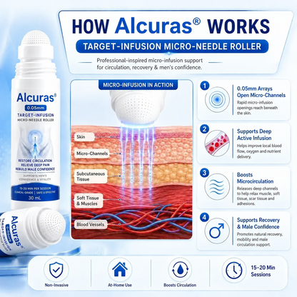 Alcuras™ 0.05mm Target-Infusion Micro-Needle Roller — Restore male vitality and confidence without medication