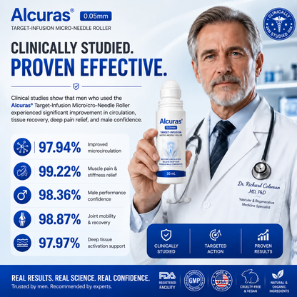 Alcuras™ 0.05mm Target-Infusion Micro-Needle Roller — Restore male vitality and confidence without medication