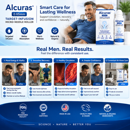 Alcuras™ 0.05mm Target-Infusion Micro-Needle Roller — Restore male vitality and confidence without medication