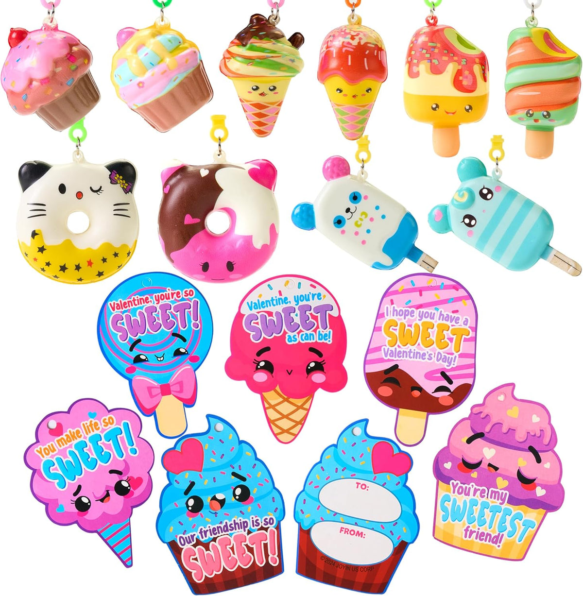 Squishies™ Keychain Valentine Set
