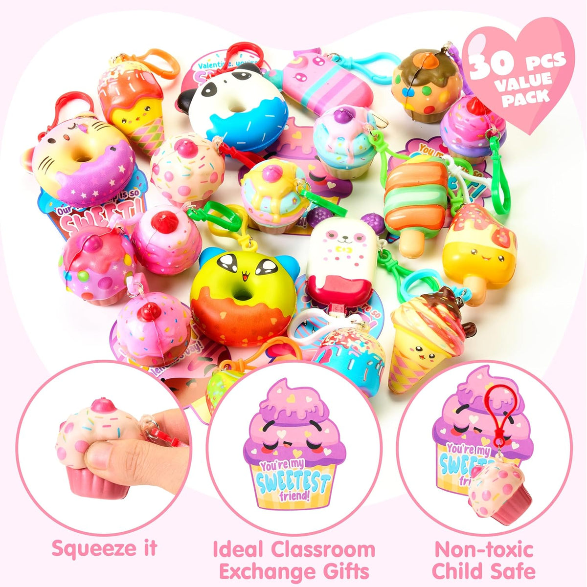 Squishies™ Keychain Valentine Set