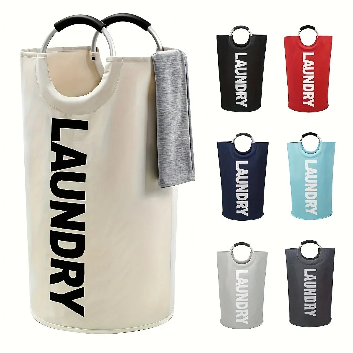 SVOZK® XXL Waterproof Laundry Basket (90L) – Foldable with Padded Handles