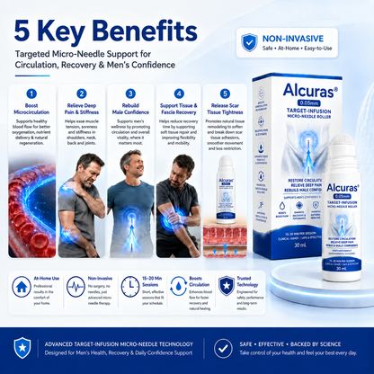 Alcuras™ 0.05mm Target-Infusion Micro-Needle Roller — Restore male vitality and confidence without medication